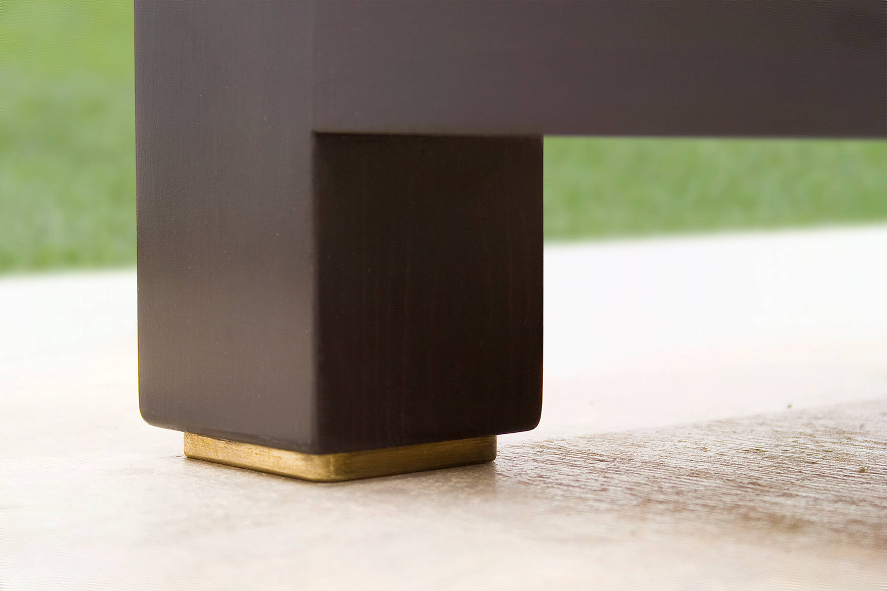 Custom solid brass glides on BYST's dog house